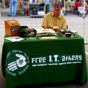 Luke Ferguson REpresenting FRITA at Athens Farmers Market