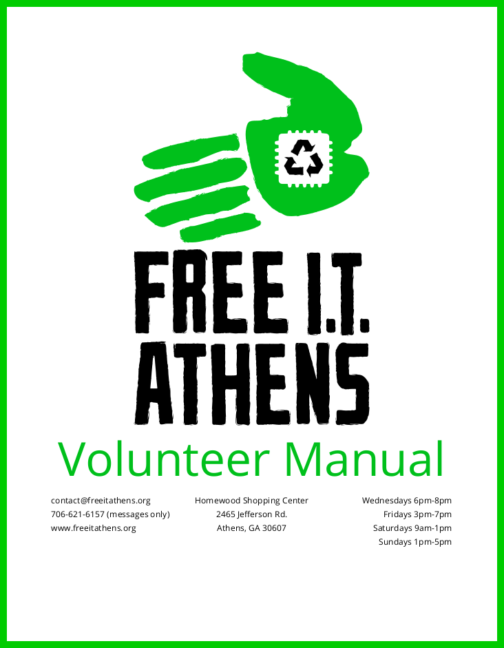 the cover of the volunteer manual