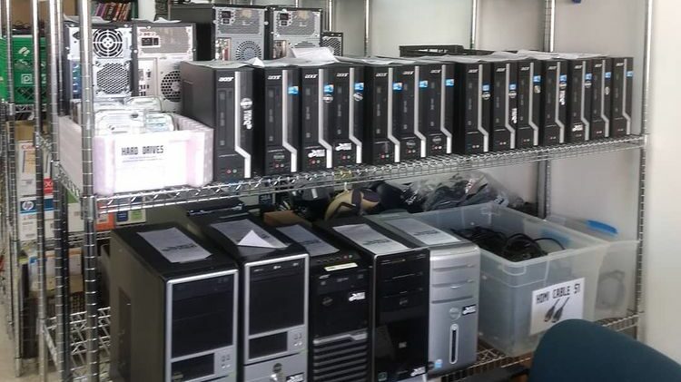 computers displayed on store shelves